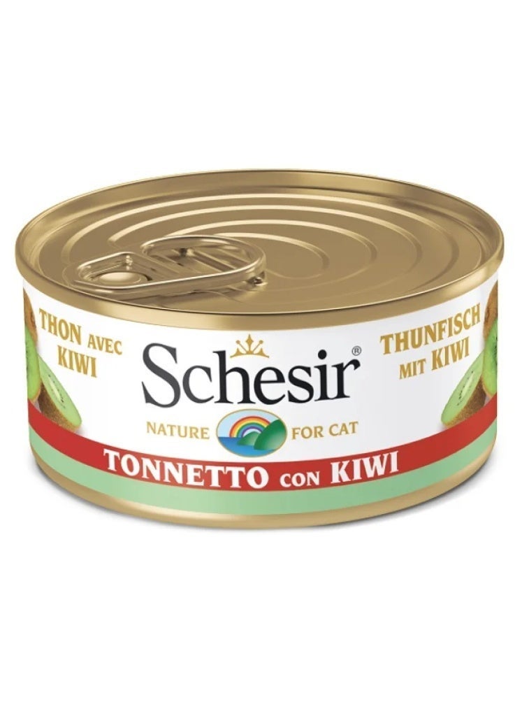 شيسر شيزير طعام القطط الطبيعي – تونة مع الكيوي – طعام رطب فاخر في المرق – مكونات طبيعية وفاكهة استوائية – 4 × 75 جم - Image 2